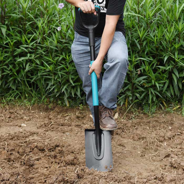 Sharp shovel for gardening carbon steel blade with powder coating